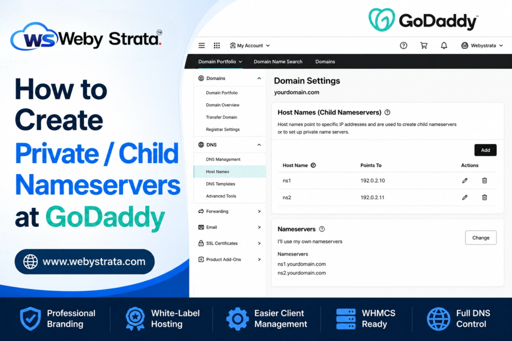 How to Create Private / Child Nameservers at GoDaddy
